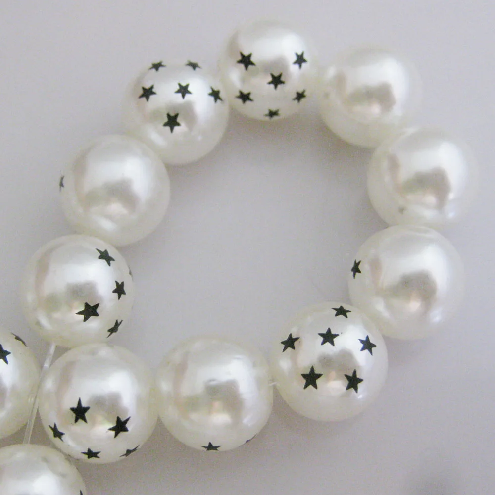 70 шт./кор. печатных жемчуг Круглые бусины 10 мм для изготовления украшений DIY