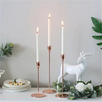 nordic columnar candles metal candlesticks restaurant decoration gold simple romantic wedding home party decoration gift