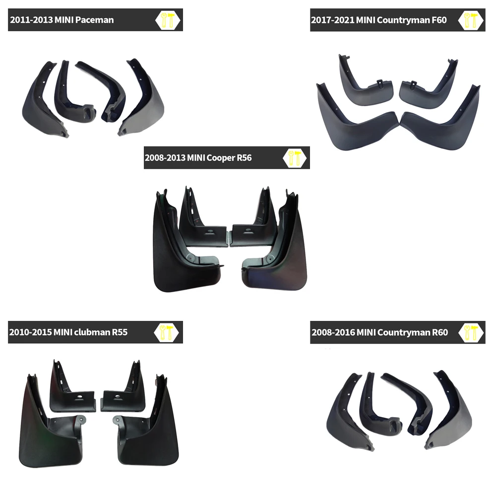 

Car Decorative Mud Flaps for MINI Countryman Clubman COOPER PACEMAN R60 F60 R55 R56 Mudguards Fender Modificated Accessories