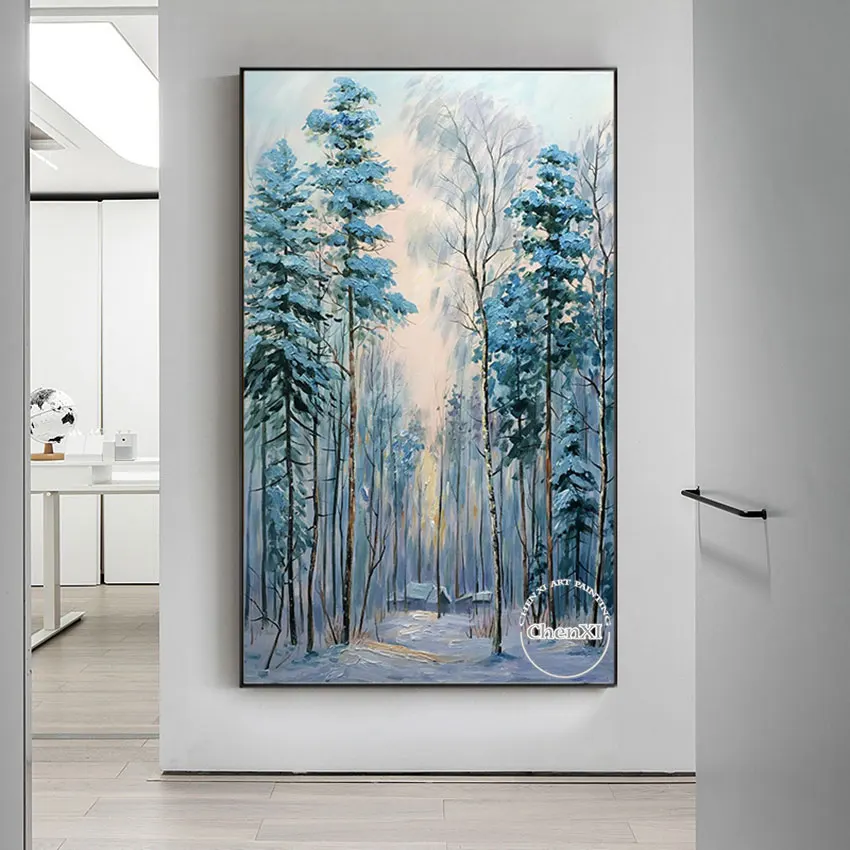 Художественная Картина на холсте с изображением плотных лесов в глубине