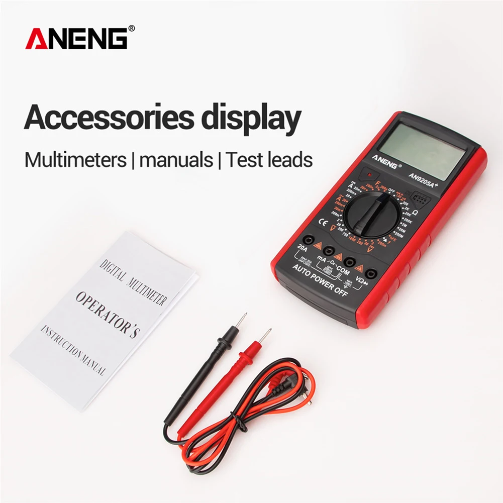 Цифровой мультиметр ANENG AN9205A с ЖК-дисплеем двойной портативный предохранитель