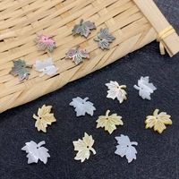 3 pcs natural sea shell pendant colorful shell carving maple leaf shape exquisite handmade jewelry making accessories 14x15mm