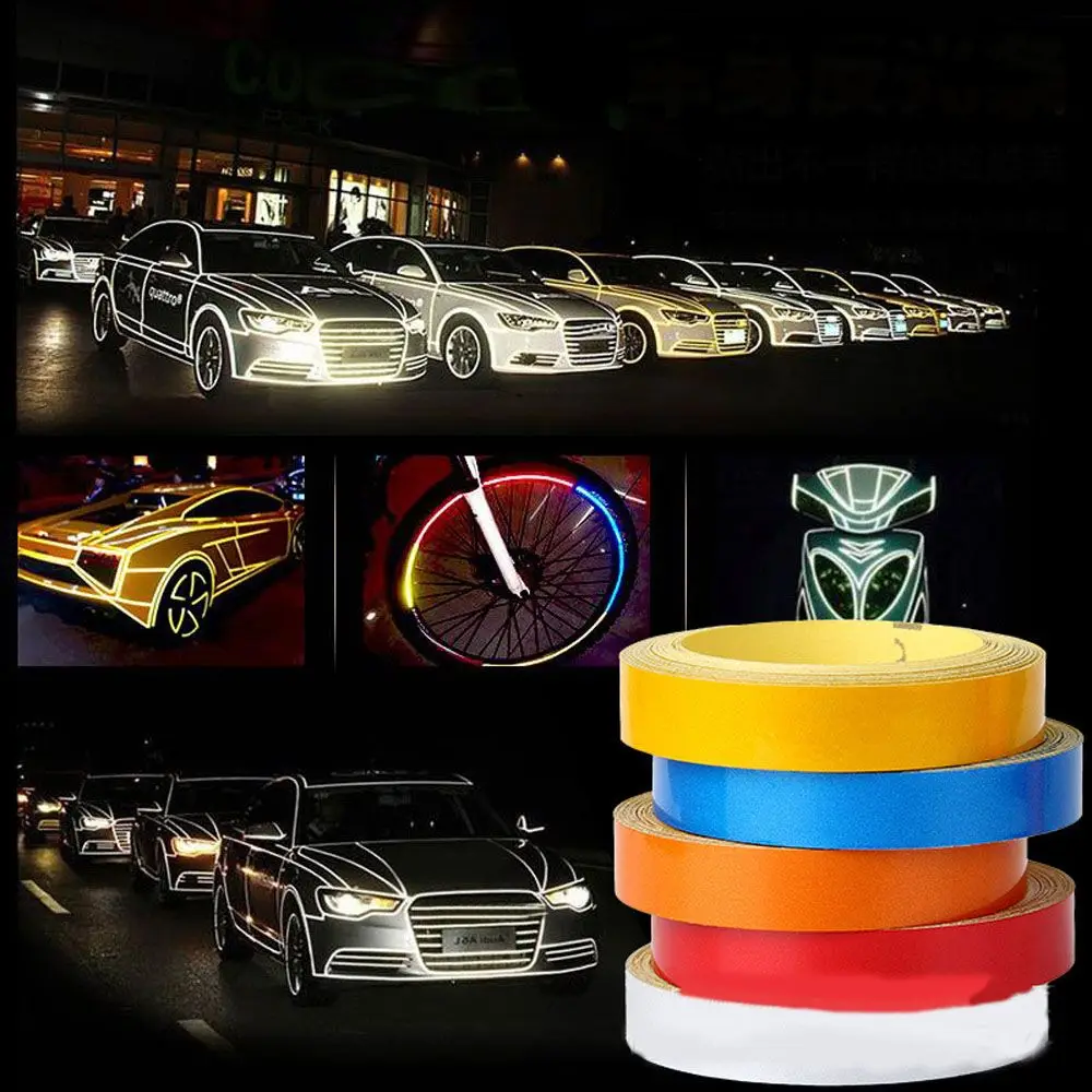 

1cm*5m Car-styling Night Magic Reflective Warning Tape DIY Light Luminous Warning Safety Glow Dark Night Adhesive Tapes Sticker