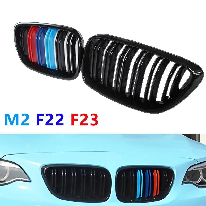 Передняя решетка бампера из АБС углеволокна для серии M2 F22 F23 F87 220i 228i M235i M240i черный