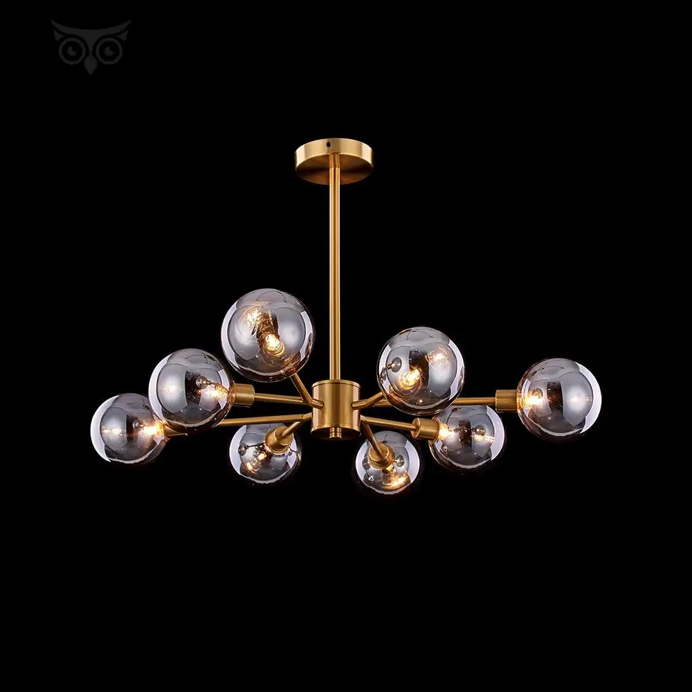 

Modern Glass Ball Led Chandeliers Iron Hanging Lights Living Room Bedroom Chandelier Lighting Cafe Hotel Decor Lighting Lustre