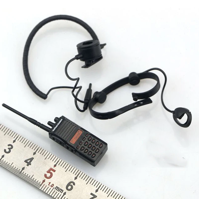 

1/6 Scale Radio Walkie Talkie Headset Model for 12 Inches Soldier Action Figures Accessory