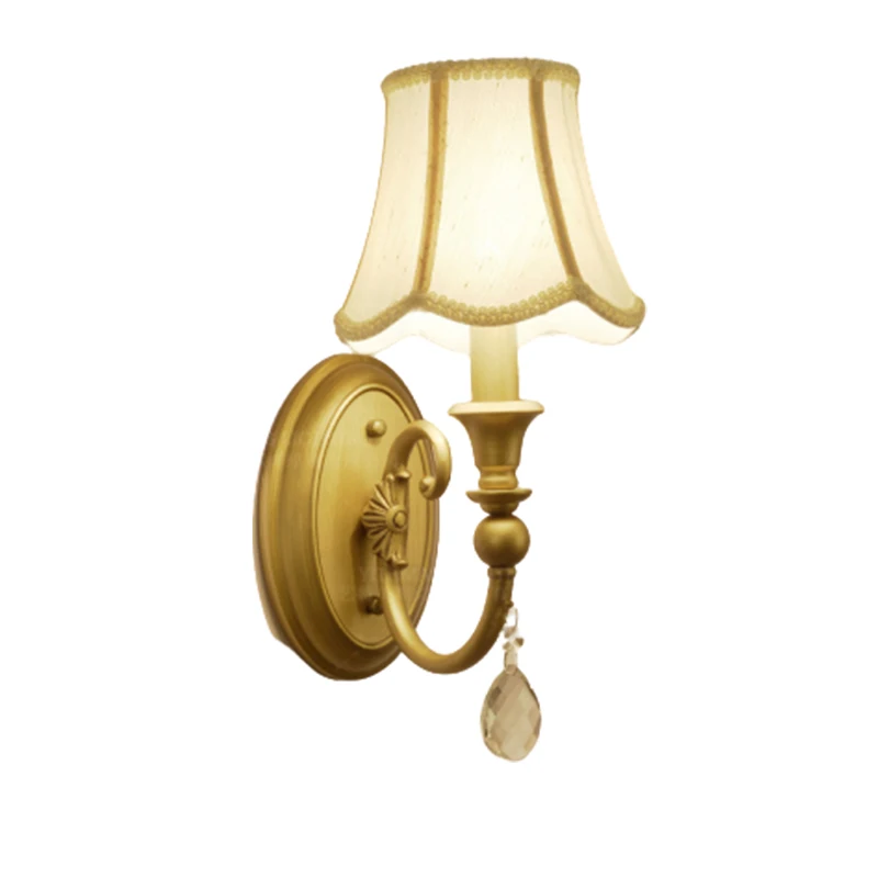 Золотые настенные бра для отеля с тканевым абажуром настсветильник светильники