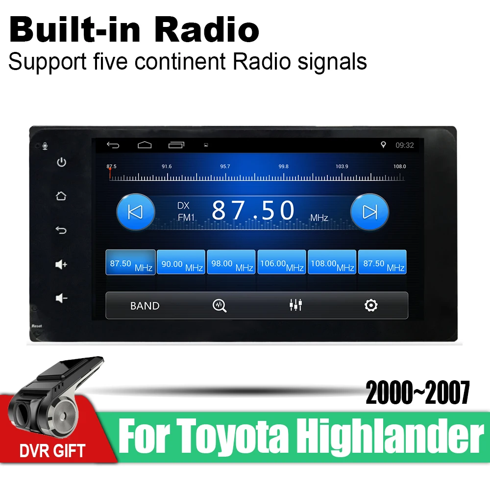 Автомобильная Мультимедийная система ZaiXi 2 din GPS навигация для Toyota Highlander Kluger 2000 ~ 2007