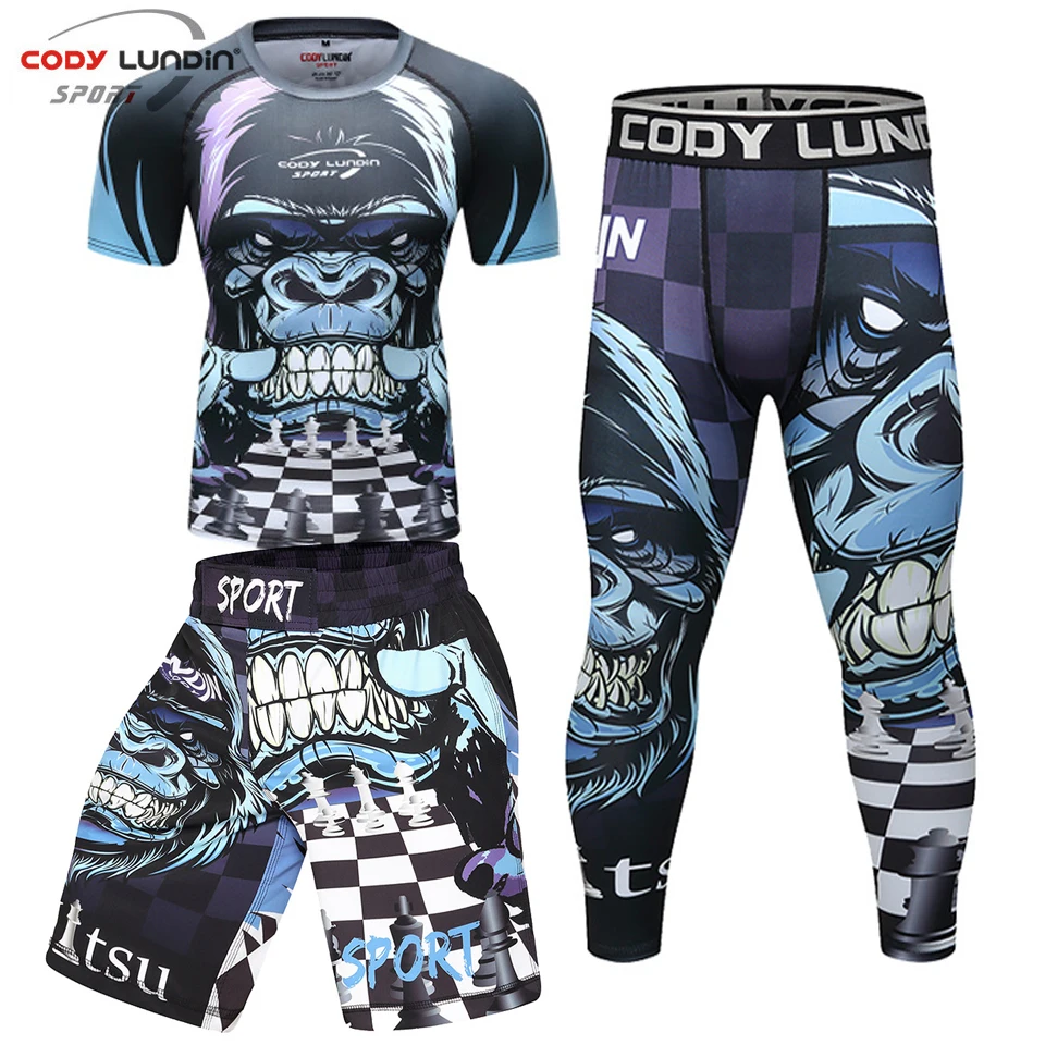 Наборы Jiu Jitsu MMA футболки и штаны Bjj Rashguard для мужчин Муай Тай Mma реальная боксерская
