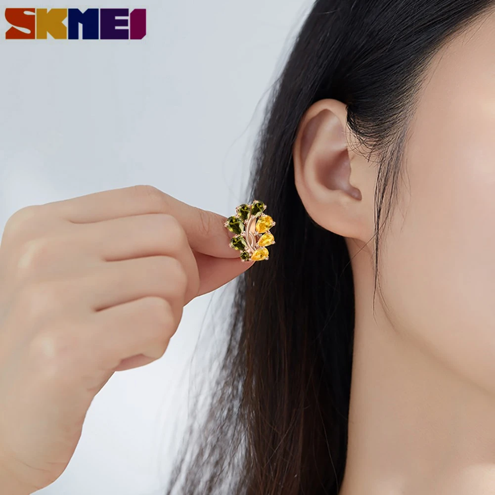 

SKMEI Female Luxury Earring Stud Crystal Earrings Fashion Women Drop Earrings Jewelry Wholesale 925 Silver