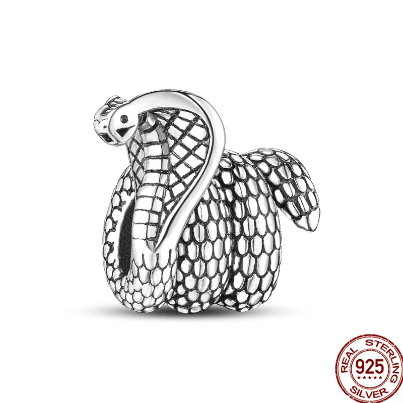 

Женский браслет из серебра 100% пробы, с бусинами в виде кобры