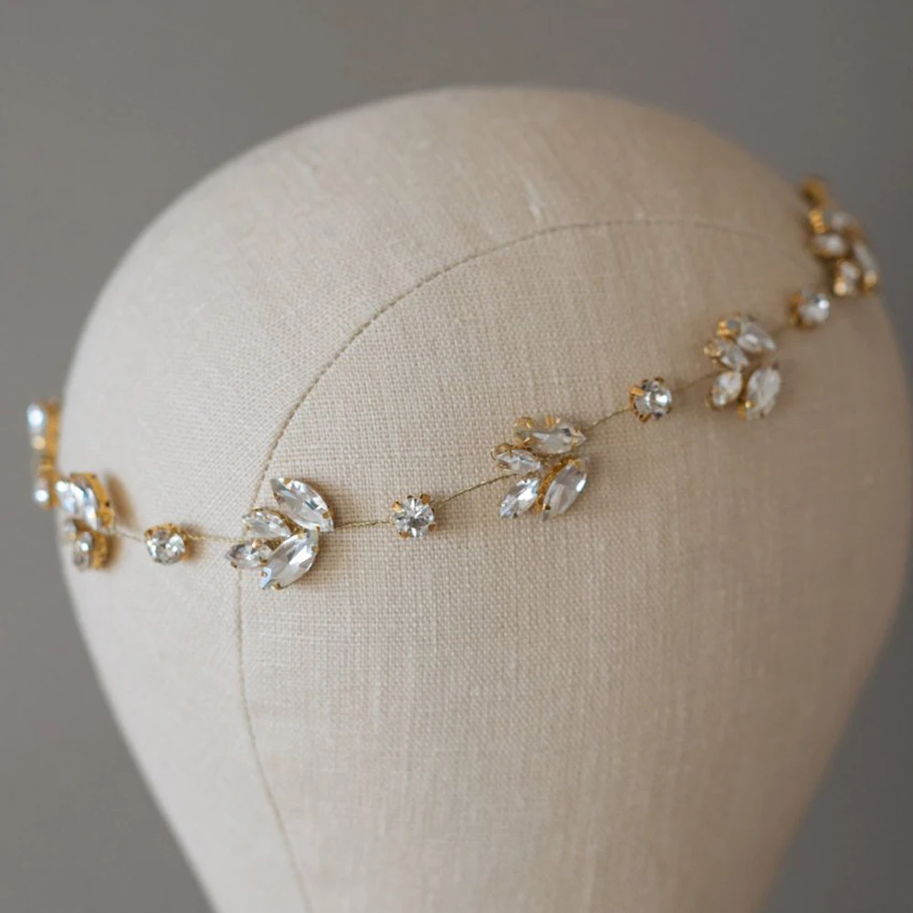 Свадебные серебряные стразы повязка на голову с кристаллами свадебные волосы