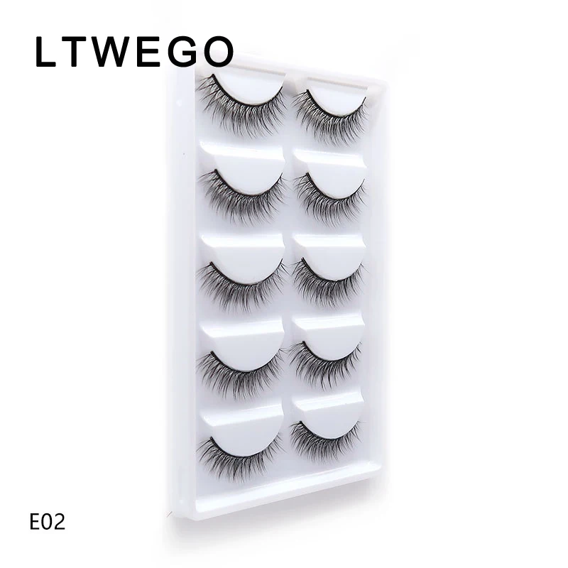 LTWEGO 5 пар натуральные длинные накладные ресницы мягкие пушистые 3d норковые