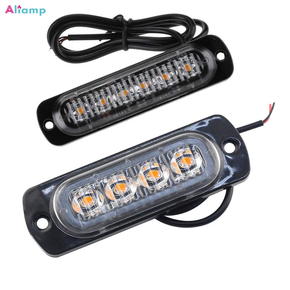 

LED Decorative Warning Light Ultra-thin Sidelight Long Bright Blue Yellow Red Turn Signal Lamp12V-24V Truck Van Universal 2pcs