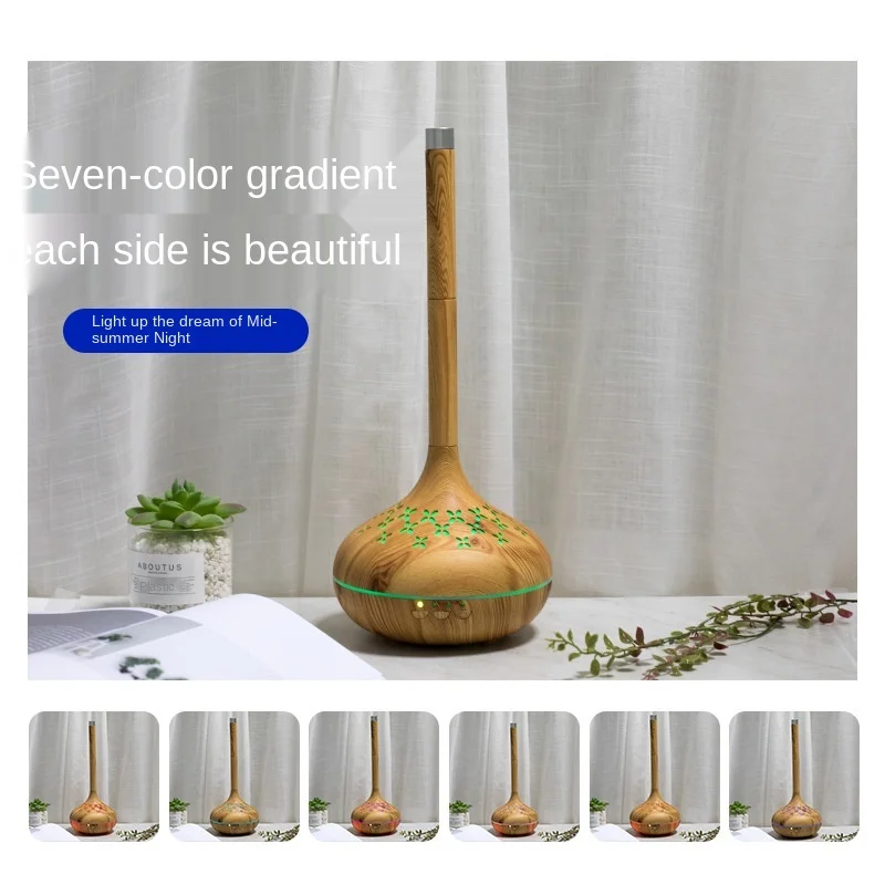 Home Electric Essential Oil Aromatherapy Diffuser Wood Grain Ultrason Air Aroma Humidifier with 7 Colors Light 6H Timer 350ml enlarge