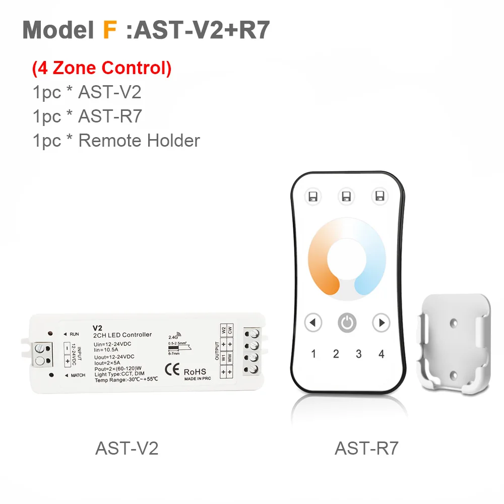 Model F CCT светодиодный контроллер 12 В 24 В 2CH 10A RF 2,4G беспроводной пульт дистанционного управления 12 вольт WW CW умный Wi-Fi затемнитель контроллер для двойной белый Одиночный цвет CT светодиодные полосы света - Color: Model F