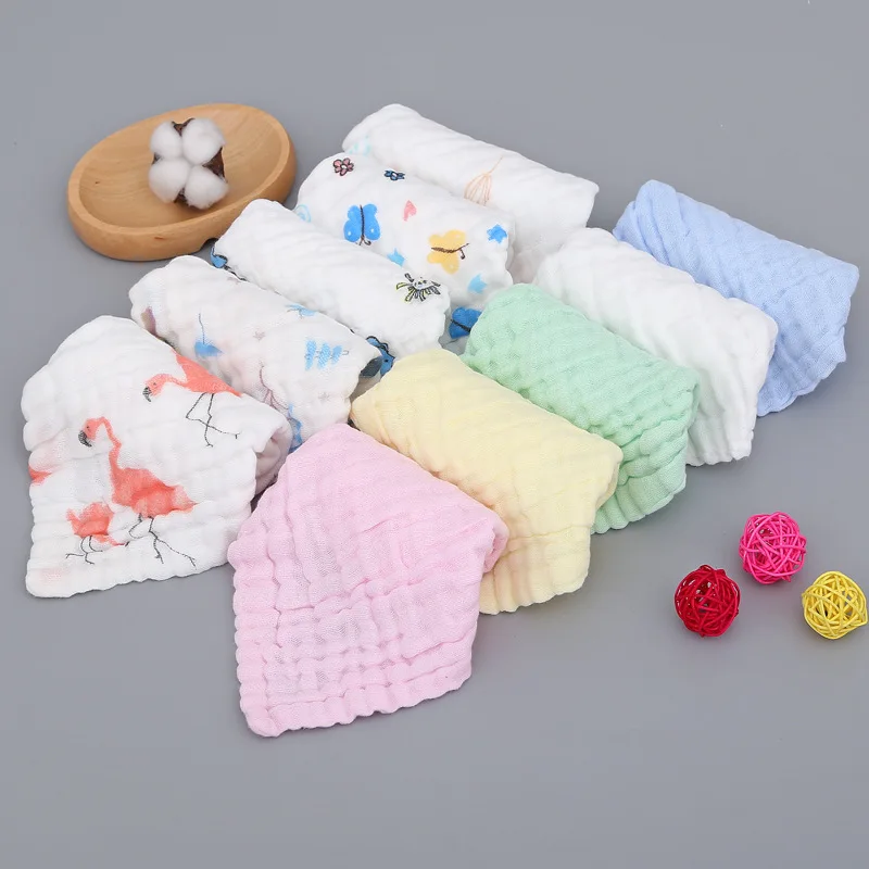 5pcs Towel Baby Newborn Baby Bath Towel Cotton Burp Cloth Soft Absorbent 6-layer Gauze Kids Face Baby Stuff Muslin Towel