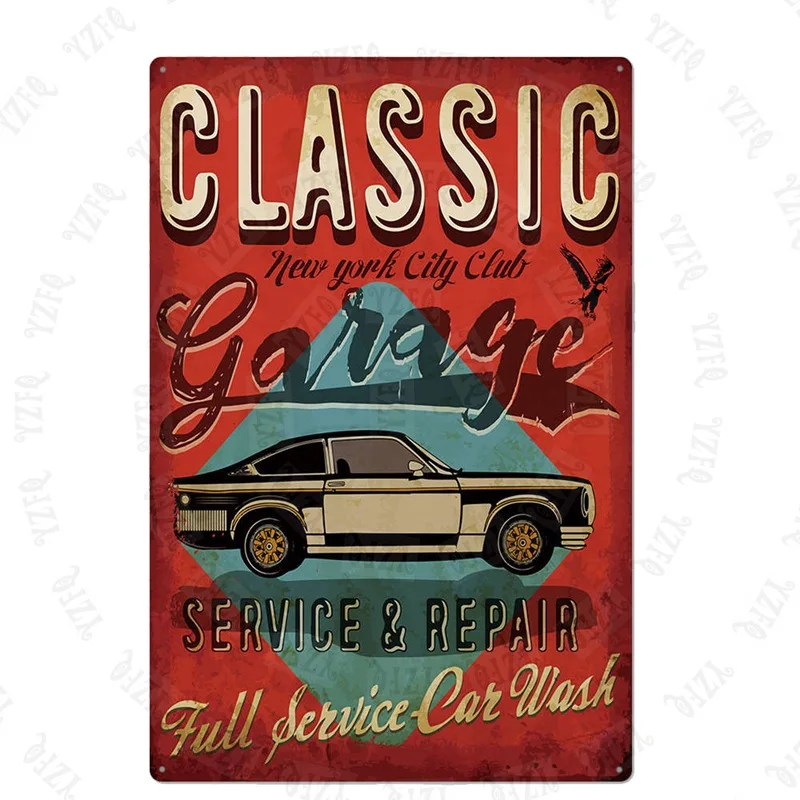 Оловянная табличка в винтажном стиле для обслуживания шин ремонт автомобиля