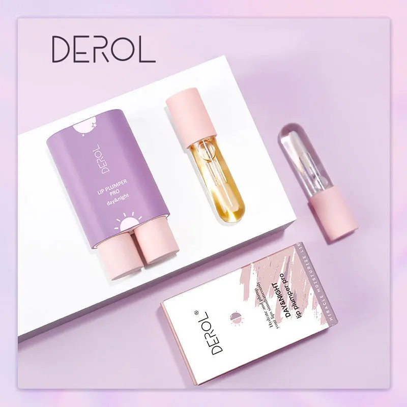 

DEROL 2*4ml Double Tube Day and Night Lip Plumping Liquid Lipstick Hydrating Peppermint Ginger Lip Gloss Sexy Lip Makeup TSLM2
