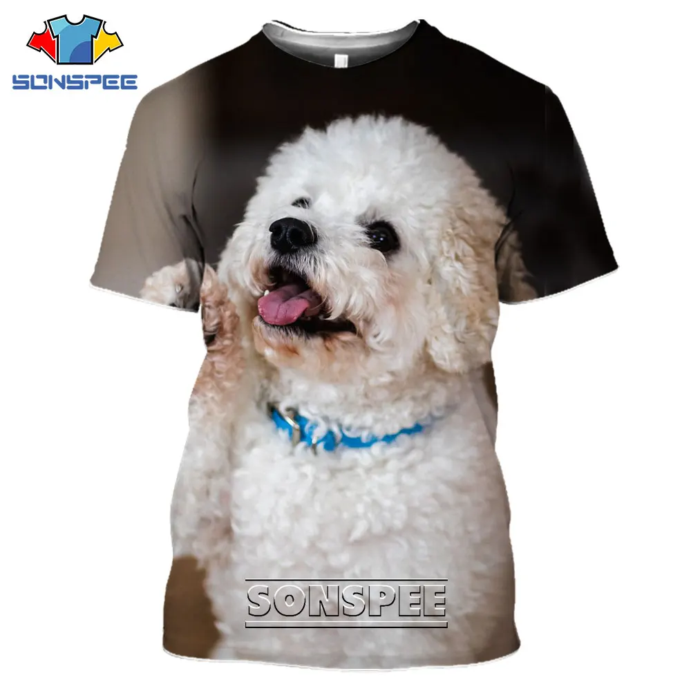 

SONSPEE 3D Print Animal Dog Poodle Puppy T Shirt Harajuku Casual Streetwear Summer Short Sleeve Women Men's Tees Tops Clothing