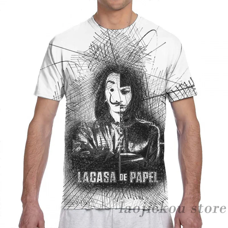 Футболка Мужская/Женская универсальная с принтом The paper house модная рубашка