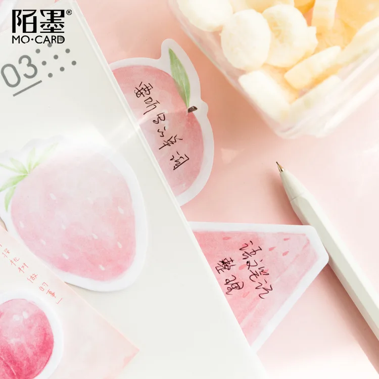 Strawberry Peach Fruits Plan Sticky Notes Memo Pad Kawaii Stationery School Supplies Planner Label Paper Bullet Stickers BQ027 | Канцтовары