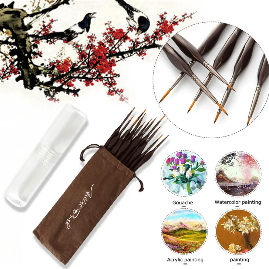 Новая кисть для рисования маслом 12 шт./компл. стержень кисти двухцветный