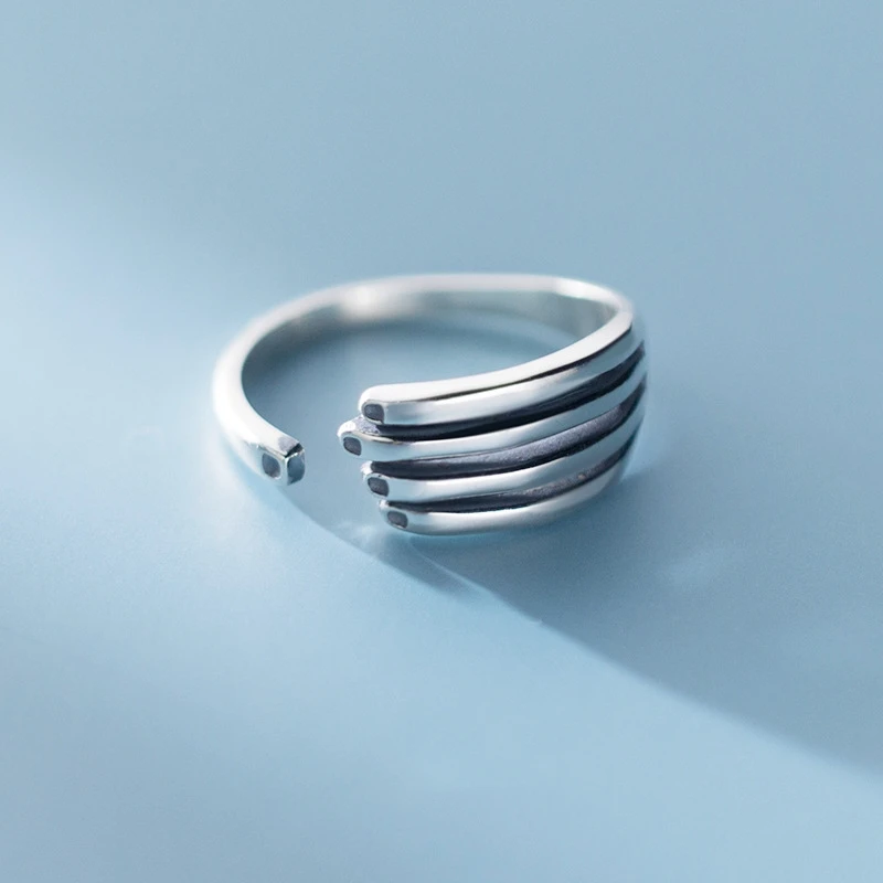 

925 Solid Sterling Silver Personality Design Finger Shape Hold Finger Ring Punk Fashion Jewelry For Women Girls Lady Gift