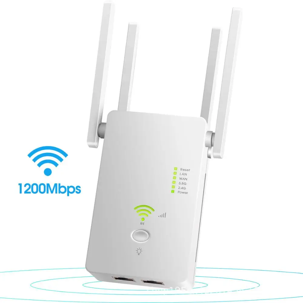 Двухчастотный сетевой ретранслятор беспроводной усилитель сигнала Wi-Fi 1200 м 5G