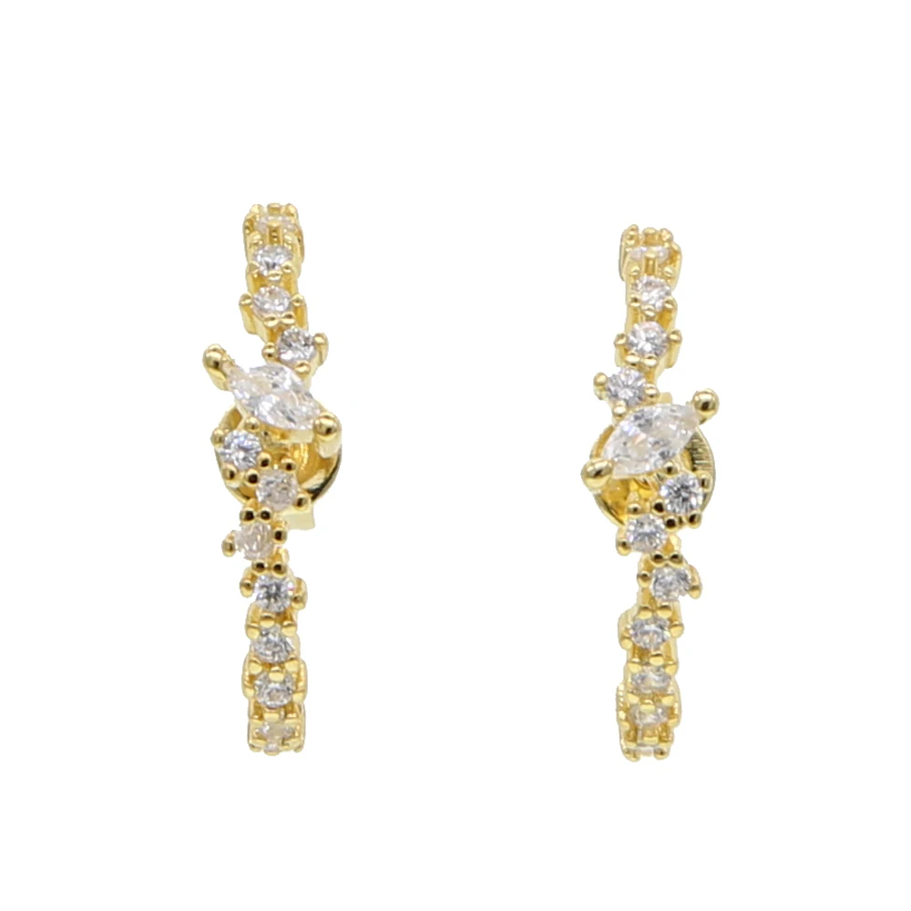 Серьги золотистого и серебристого цвета cz в форме Луны для женщин девочек