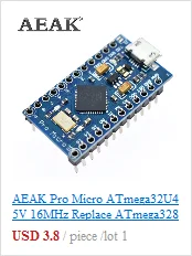 AEAK Mega 2560 PRO MINI 5 В(встраивание) CH340G ATmega2560-16AU с наконечниками, совместимыми с arduino Mega 2560