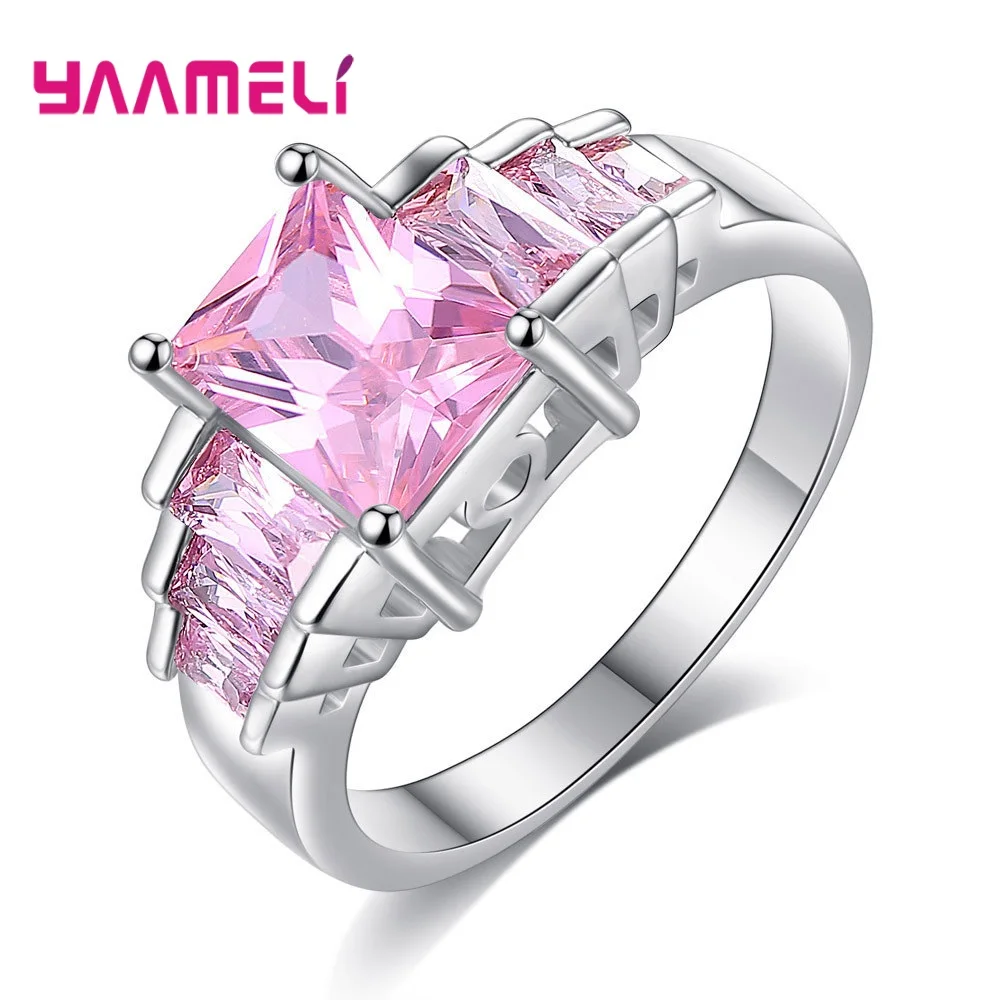 

Модный новый шикарный циркониевый камень cz 925 пробы серебряные кольца для женщин обручальные модные роскошные ювелирные изделия 4 цвета