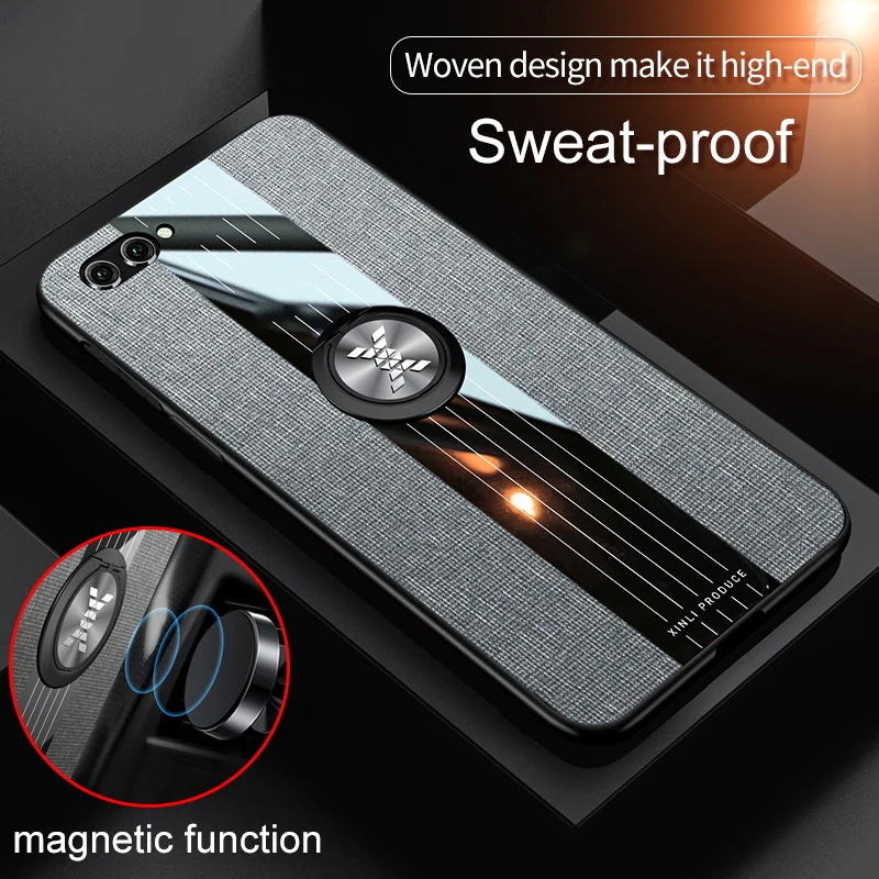 Magnetic Finger Ring Case For Huawei Nova 2s Woven Design Make It High-End Cover HWI-AL00 Back | Мобильные телефоны и