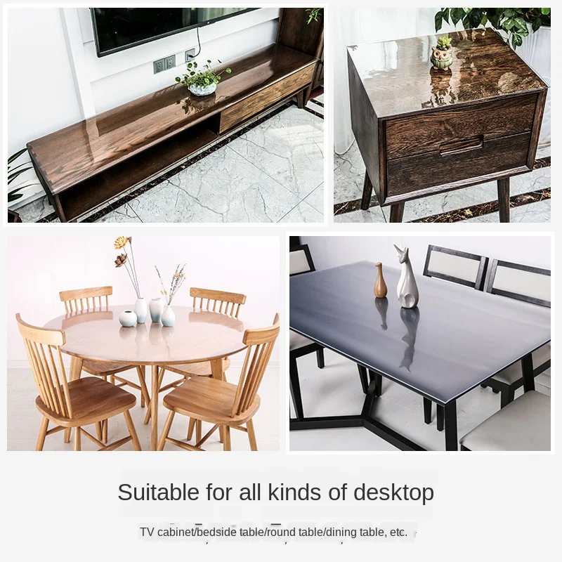 Tablecloths Transparent Waterproof Oil-Proof Kitchen Dining Room Desk Coffee Table Cover Pad 1.0mm Soft Glass TPU Home Mat | Дом и сад