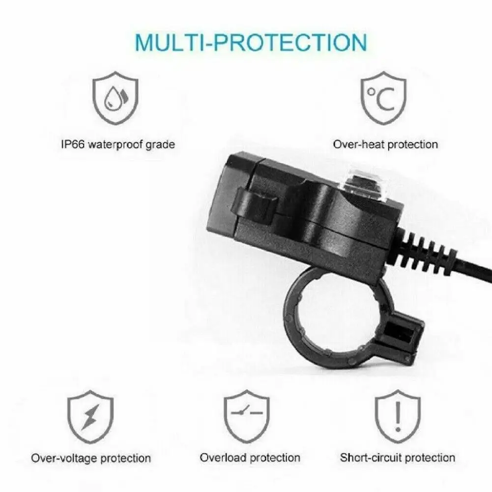 

Зарядное устройство на руль мотоцикла с двумя USB-портами, 1 а/А