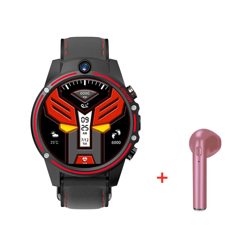red add headset 4G SmartWatch Android телефон 3 ГБ+ 32 ГБ 5Мп+ 5Мп двойная камера монитор сердечного ритма gps умные часы для мужчин для HUAWEI Watch 2 GT PK KW88 - Цвет: red add headset