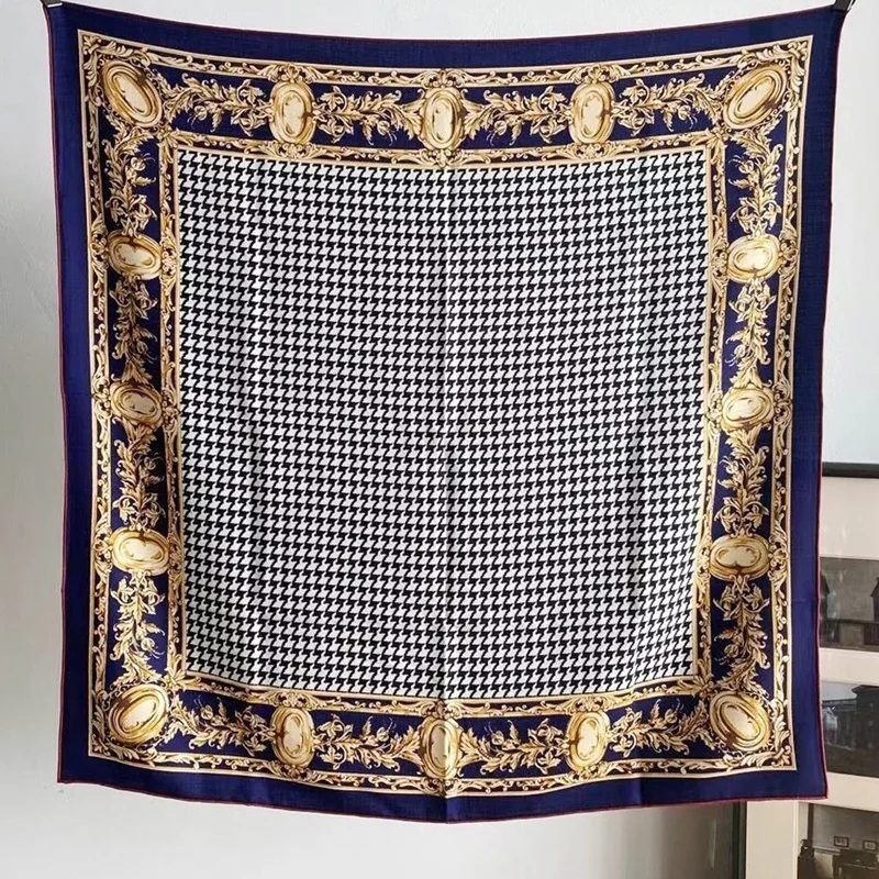 

Women Wool Scarf Shawl Encharp Houndstooth Print Female Winter Fashion Warm Scarves Wraps Foulard 95*95cm
