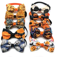 3050pcs halloween dog bowties accessories pumpkin ghost pet cat dog bowtie ties puppy dog bowtie collar pet holiday supplies
