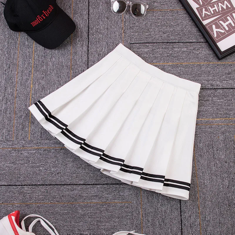 

FAKUNTN Summer Plaid Women Skirt 2021 High Waist Stitching Student Pleated Skirts Female Cute Sweet Girls Dance Mini