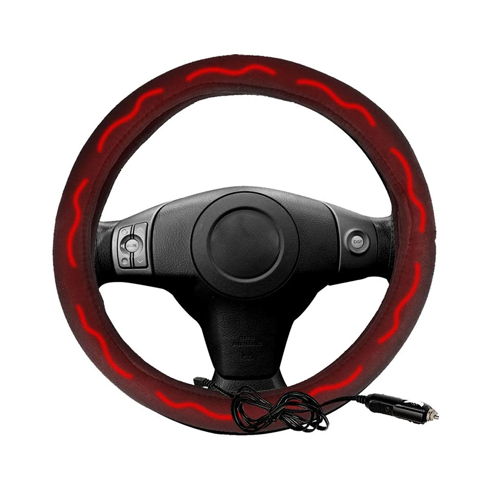 Чехол на руль с подогревом 12 В 15 дюймов зимний универсальный для автомобиля|Чехлы