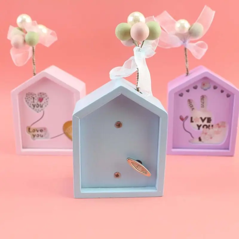 Вращающаяся деревянная музыкальная шкатулка для дома спальни комнаты