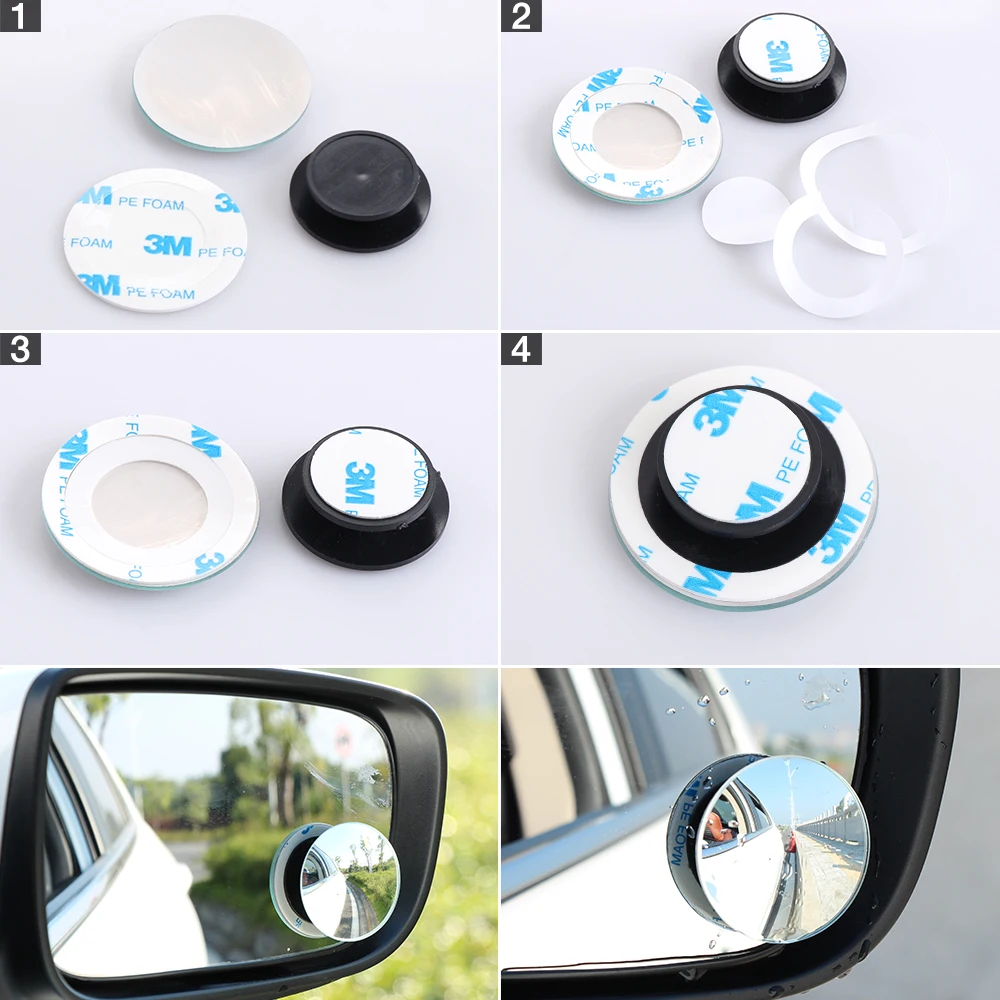 2Pcs Car Blind Spot Mirror 360 Degree Adjustable Wide Angle Convex Rear View Parking Rearview round long | Автомобили и мотоциклы