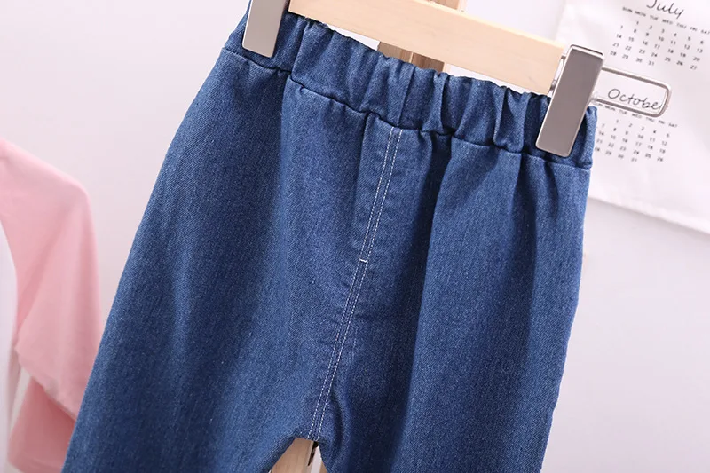 Детские штаны новинка 2020 года весенне осенние модные длинные джинсовые с