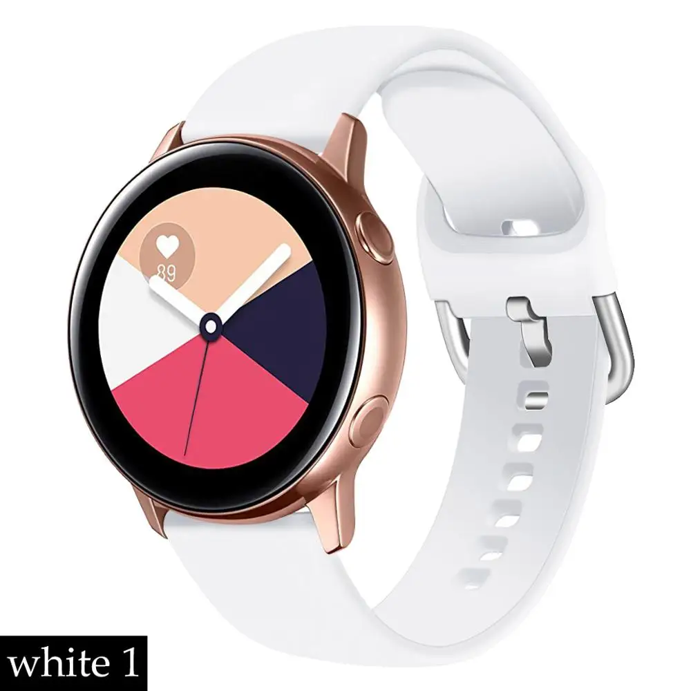 white 1 Для samsung Galaxy watch 46 мм 42 мм активный 2 ремешка 20 мм 22 мм gear s3 amazfit bip аксессуары для часов Galaxy watch браслет - Цвет ремешка: white 1