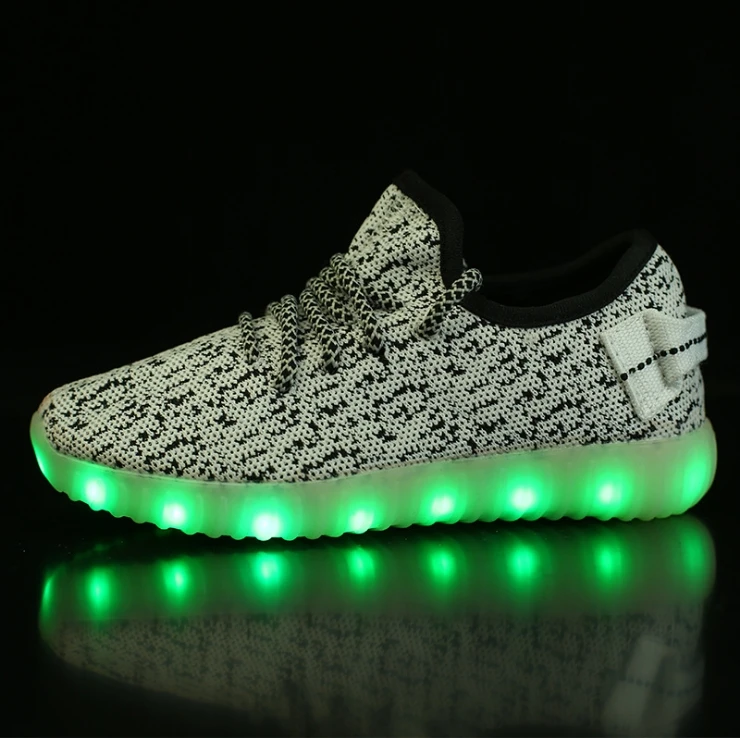 

Children's luminous shoes 2019 new spring kids light shoes children's flying woven mesh casual sports shoes student shoes