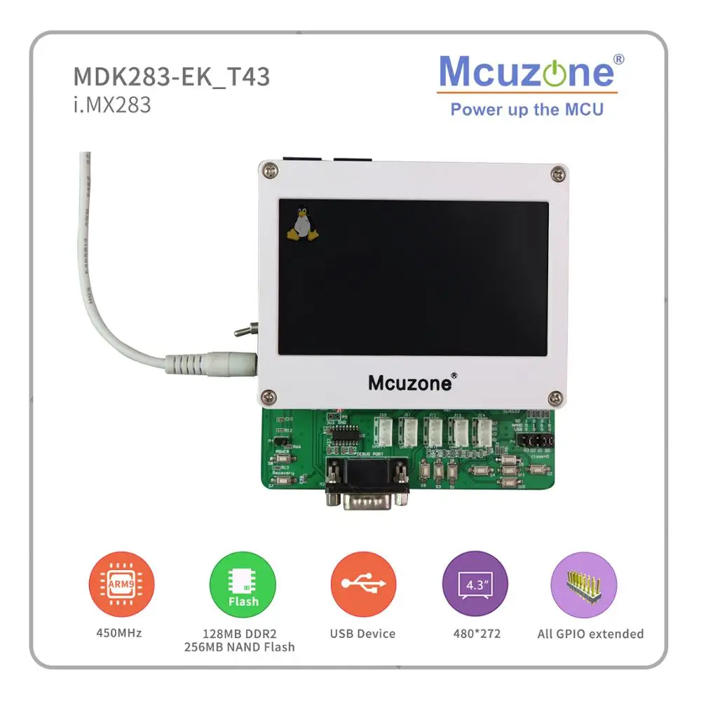NXP Freescale i.MX283 MDK283-EK_T43, 454MHz CPU, 128MB DDR2, 256MB NAND, LCD, Ethernet Linux QT GUI