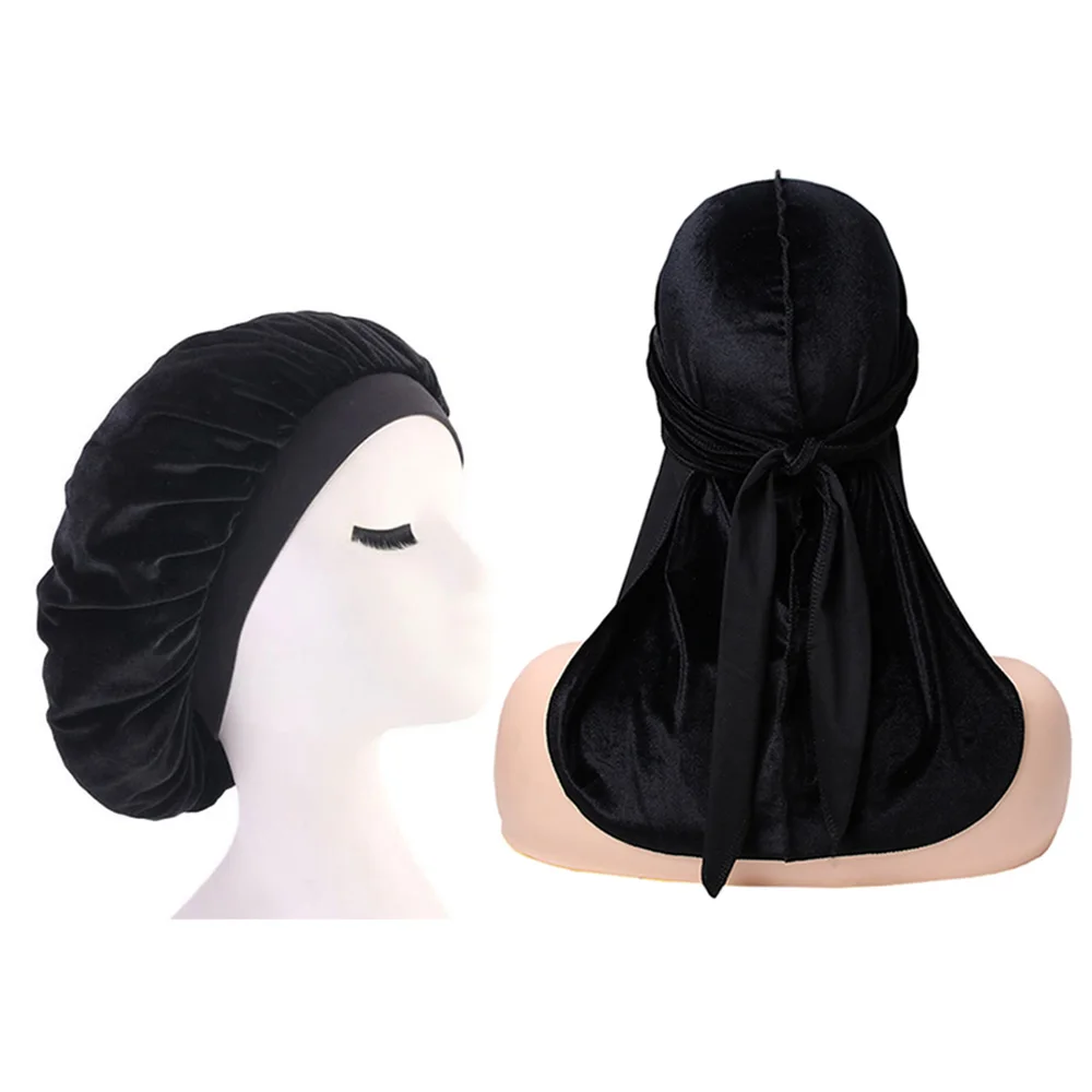 Бархатная дураг и шляпа комплект из 2 предметов женская кепка для сна Мужская