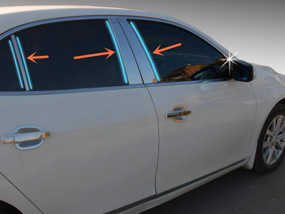 Автомобильные аксессуары для Chevrolet Malibu 2013 6 шт. хромированное центральное окно B+ C столб стойки Крышка отделка Литье комплект