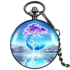 Карманные часы Dream Tree, Классические кварцевые часы, удобное ожерелье, подарок для девушки, циферблат с арабскими цифрами