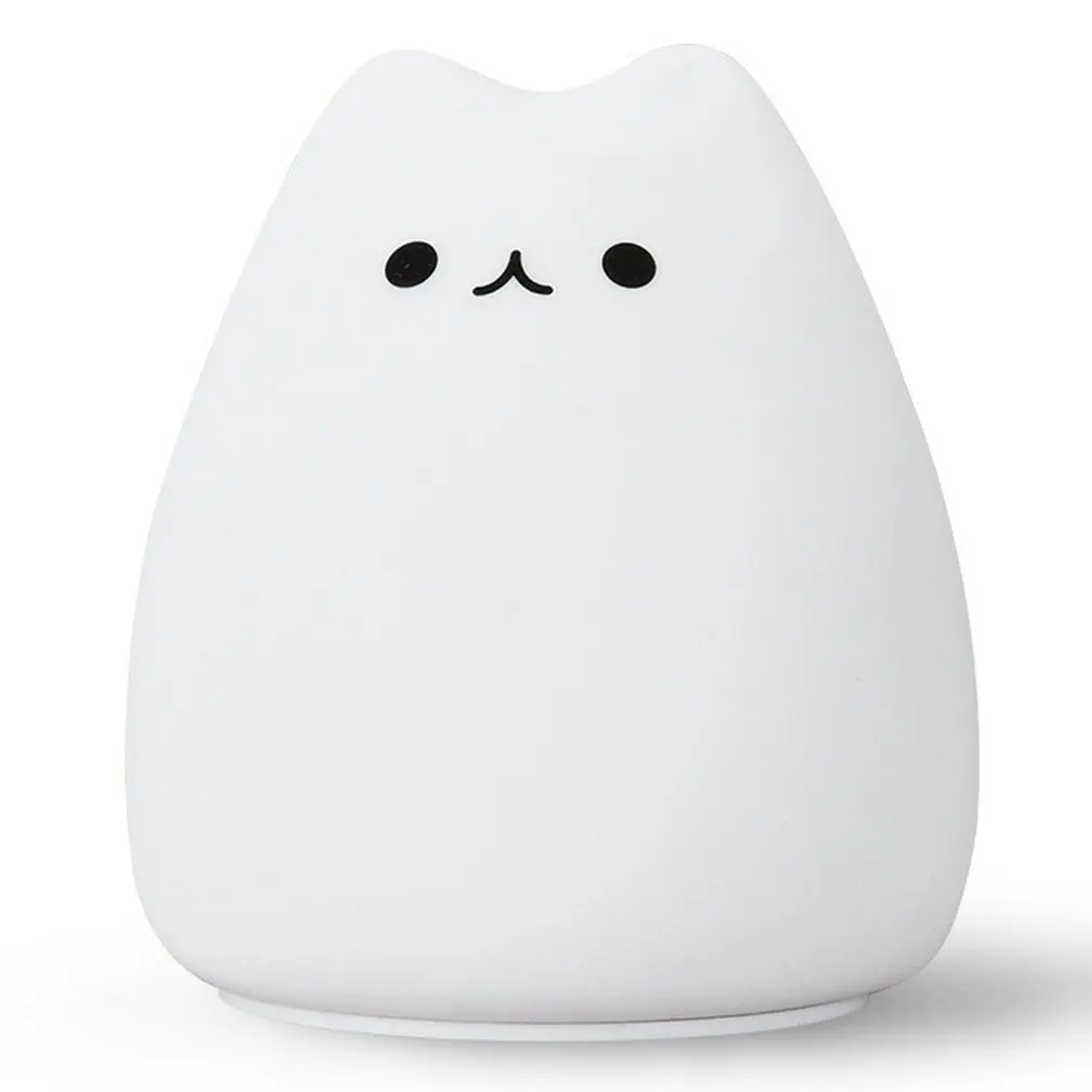 

Светодиодный ночник с сенсорным датчиком, силиконовый светильник в виде кошки, цветной, для детей, праздничный подарок, для сна, креативный ...